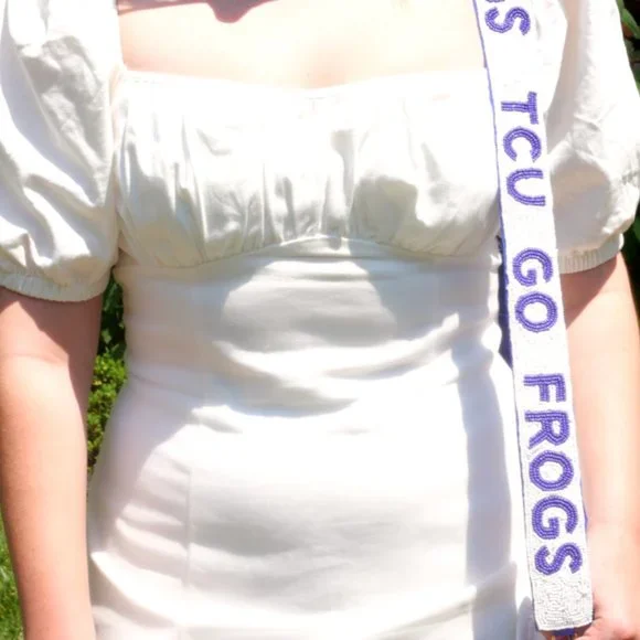 Go TCU Frogs Beaded Purse Strap | Texas Christian Beaded Purse Strap - Picture 1 of 1